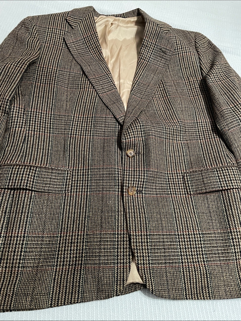 Austin Reed Brown Glen Plaid Sport Coat with Tan Lining
